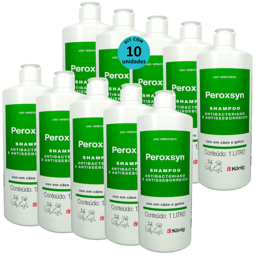 Kit 10 Shampoo Antibacteriano E Antisseborreico Peroxsyn König 1 Litro - König Kit 10 Shampoo Antibacteriano E Antisseborreico Peroxsyn König 1 Litro - König